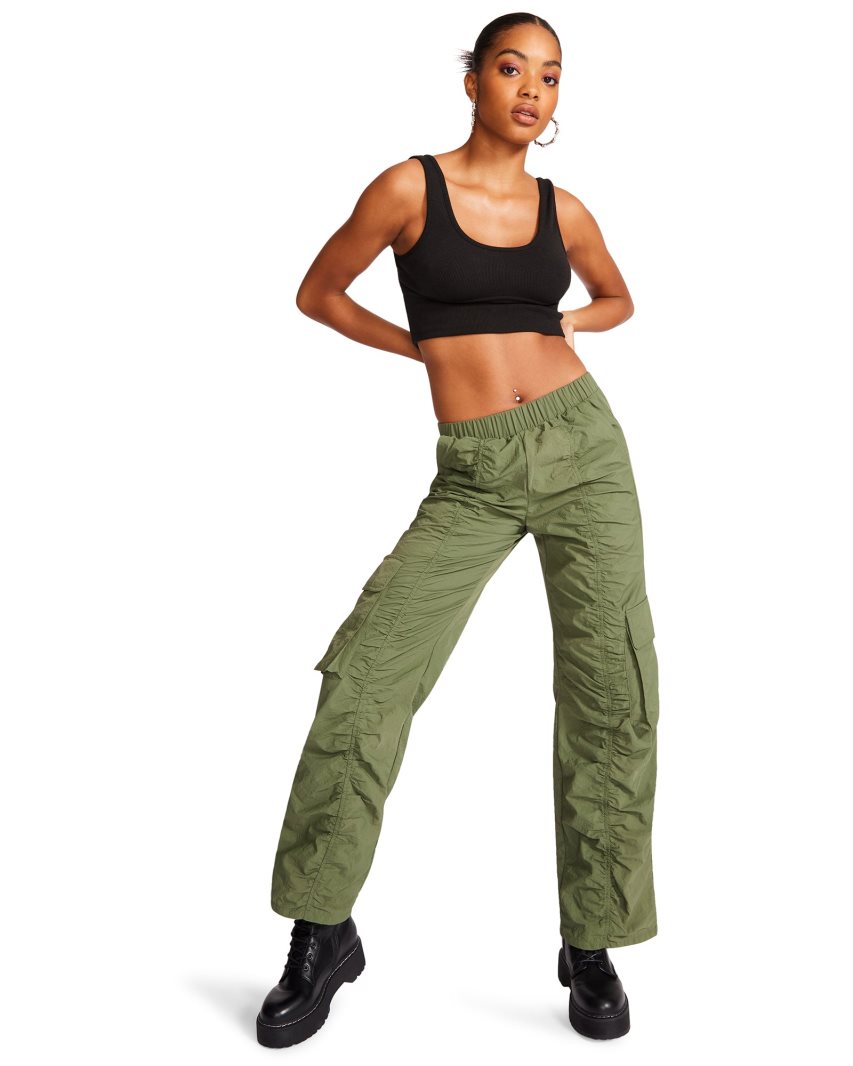 Pantalones Steve Madden Kenzie Mujer Verde Oliva | ES TWS639